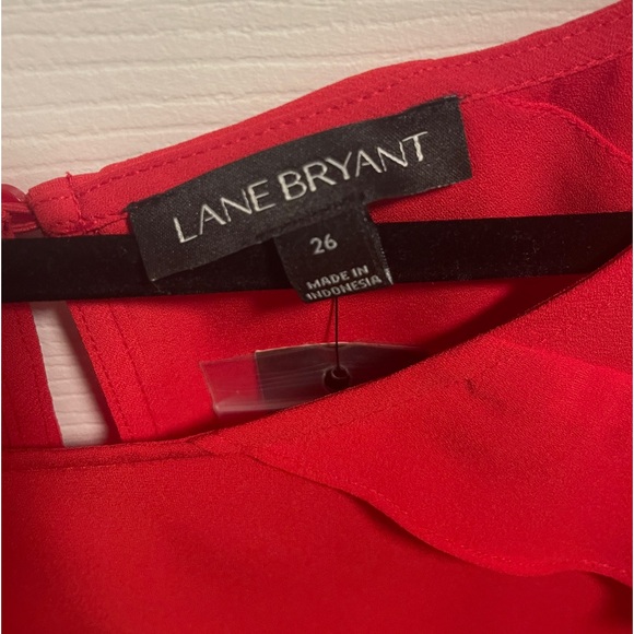 Lane Bryant Red Cold Shoulder Blouse Size 26 - Picture 2 of 12